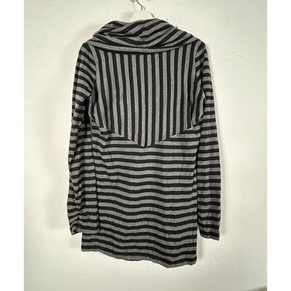 Synergy Womens Organic Cotton Striped Long Sleeve Cowl Neck Tunic Top Medium - Picture 2 of 8